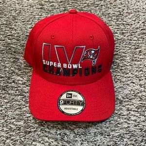 Tampa Bay Buccaneers Super Bowl LV Champions Adjustable Cap- Red